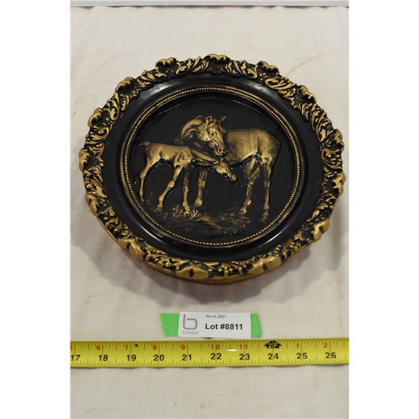 Horse Chalkware or Plaster Wall Decoration
