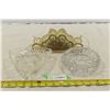 Image 1 : Glass Holder & 2 Cut Glass Trays