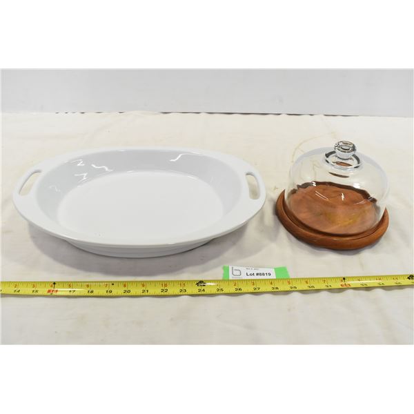 Serving Tray & Glass Covered Wooden Tray