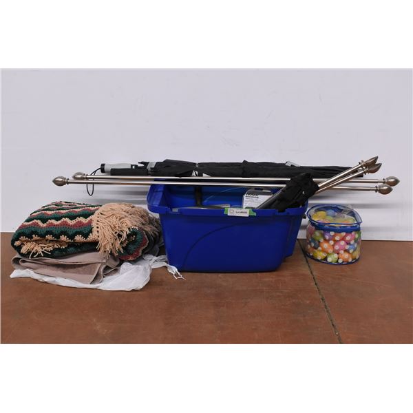 *Rasta Blanket, Curtain Rods,Misc. Items.