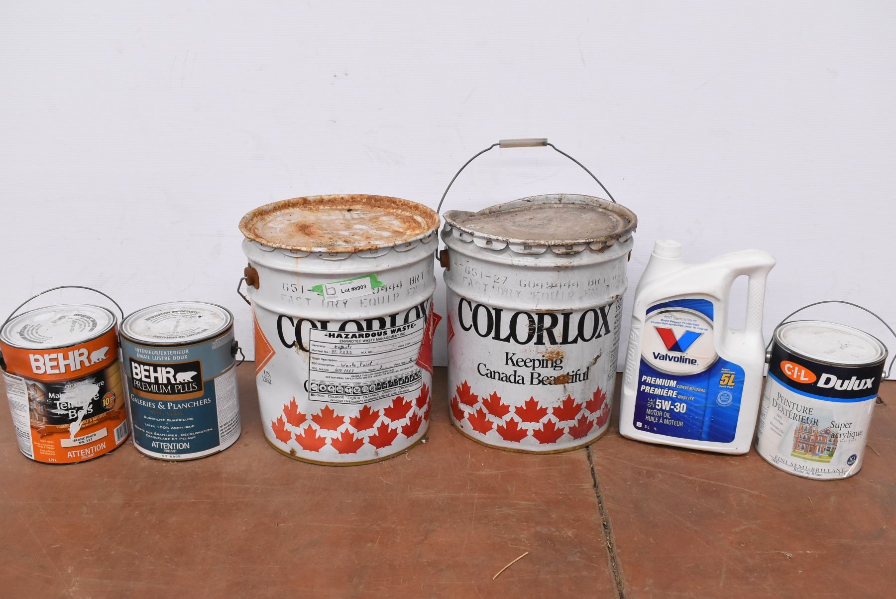 *Half Full Paint Cans Hazardous Waste Can