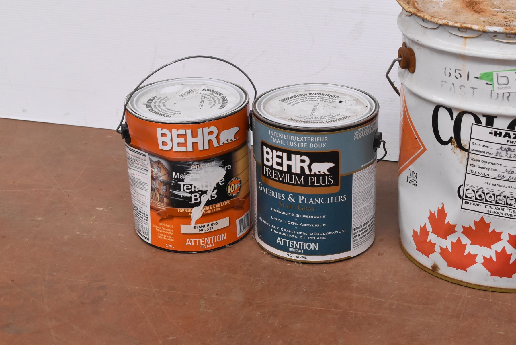 *Half Full Paint Cans Hazardous Waste Can