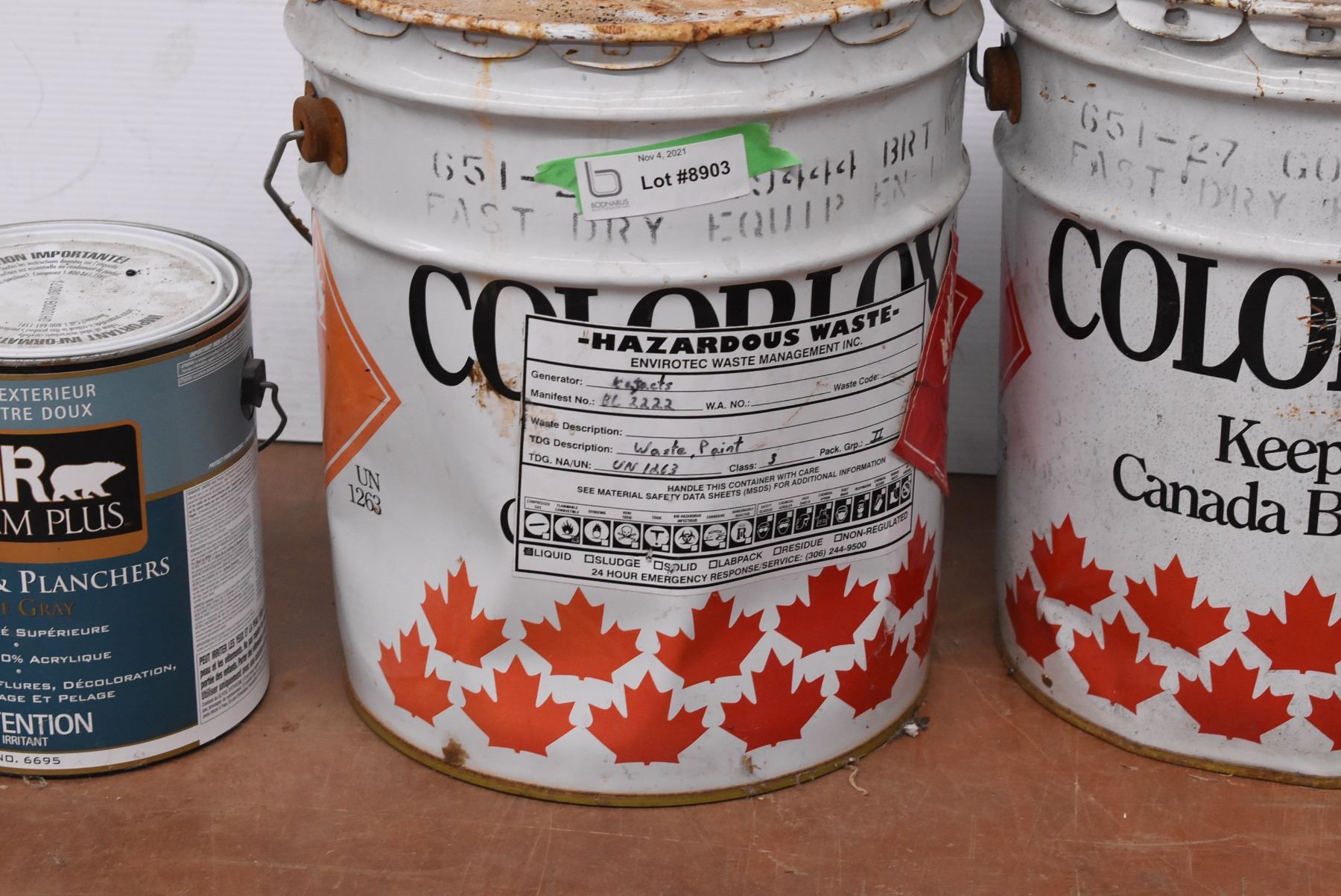 *Half Full Paint Cans Hazardous Waste Can