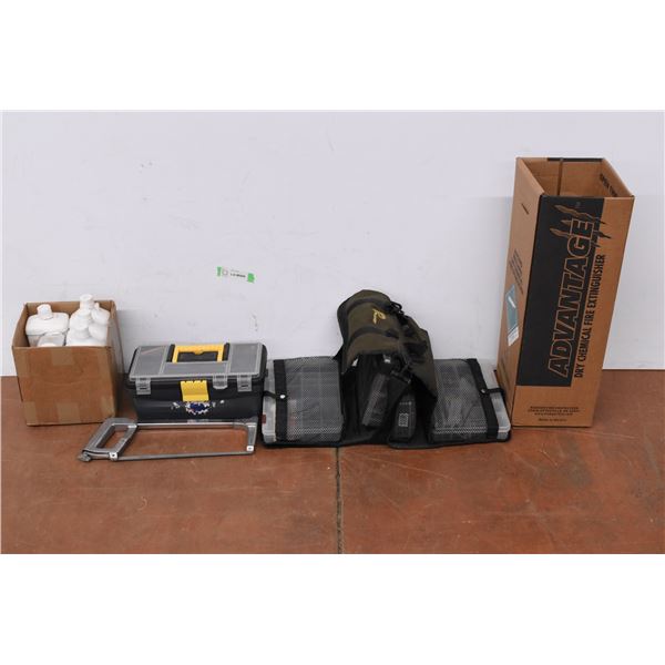 *Fishing Tackle, Box of Tools/Drill Bits, Methyl Hydrate