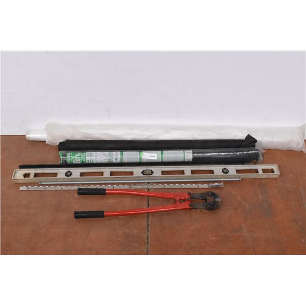 *Plastic Wrap, Garden Liner Level & Bolt Cutters