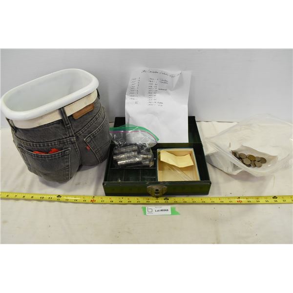Vintage Coins & Jean Container