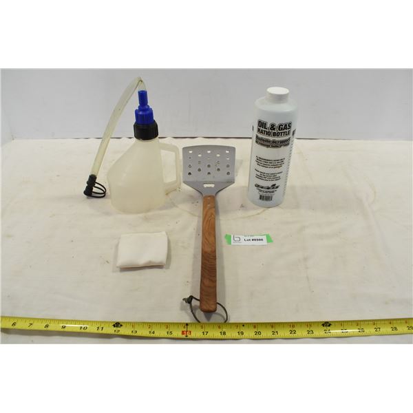 BBQ Spatula, Oil & Gas Mixer & Funnel w/ Hose