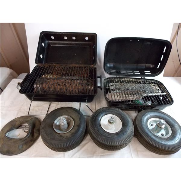 *(2) camp stoves + (3) small utility tires