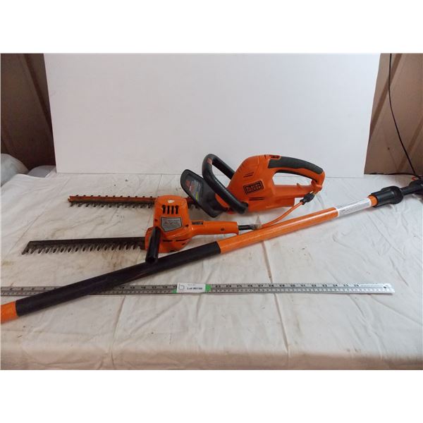 *hedge trimmers (both working) + powered extension tool