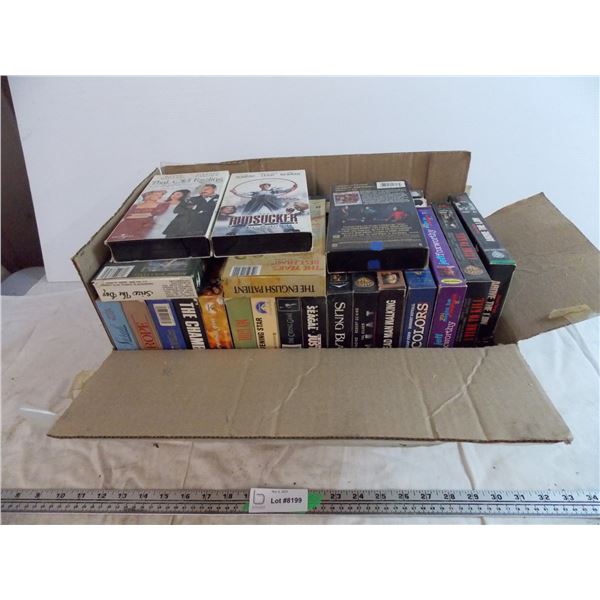 Box of VHS tapes (dusty)