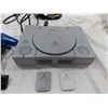 Image 2 : Original Playstation 1 console with 2 memory cards + hookups (powers on - open button sticks down)