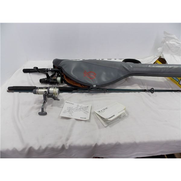 (2) Shimano Sidestab Fishing Rods/Reels (one in case)