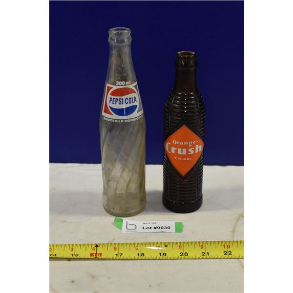 Vintage Pepsi-Cola & Orange Crush Bottles