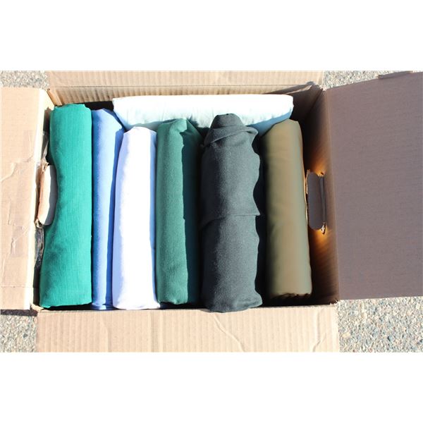 Box of large fabric rolls
