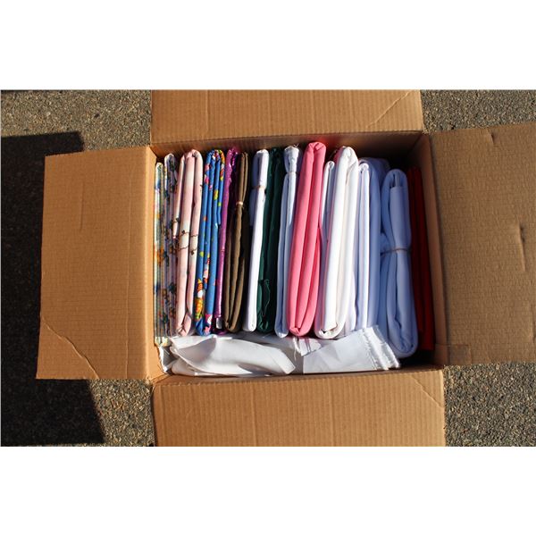 Box of quilting fabric