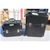 Image 1 : Two black crafting tool boxes - one on wheels - (more smaller boxes inside)