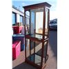 Image 1 : Glass display Cabinet with mirrors - approx 6ft tall + 26-28" wide (opens from the side)
