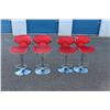 Image 1 : 4x Red Chrome Lounge Chairs (some damage)