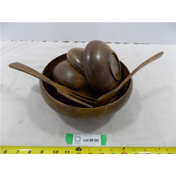 Wooden Salad Bowl Set