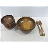 Image 2 : Wooden Salad Bowl Set