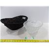 Image 1 : Crystal Glass Bowl and Wicker Basket