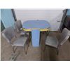 Image 1 : Vintage Kitchen Table with 3 padded grey chairs