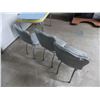 Image 5 : Vintage Kitchen Table with 3 padded grey chairs