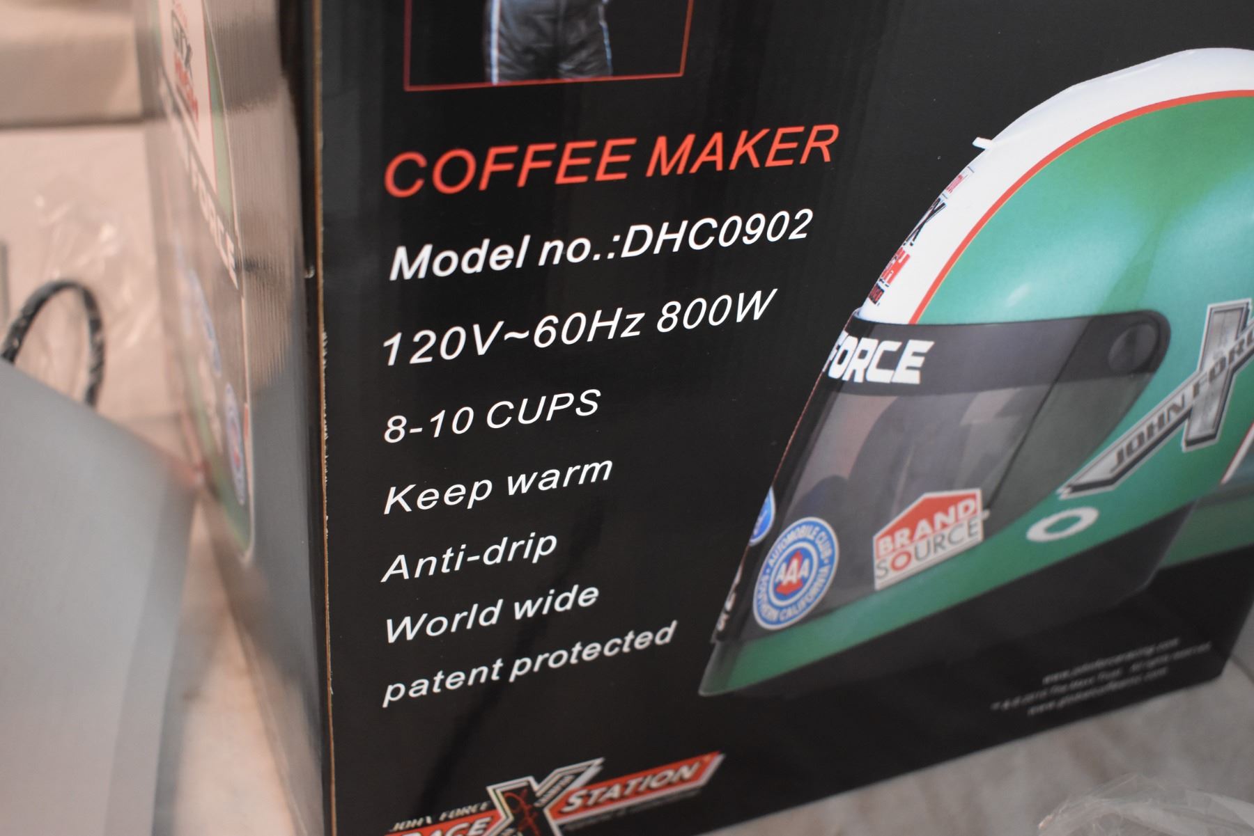 John Force Helmet Coffee Maker (NIB) Bodnarus Auctioneering