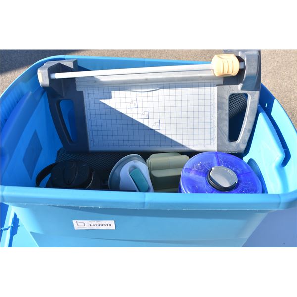 tote full of sewing related - button press, hanging hooks, etc