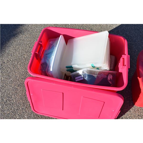 pink tote full of crafting related