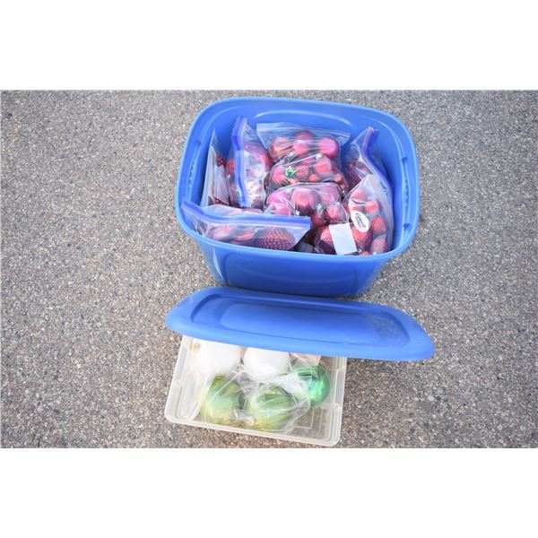 2 totes of christmas ornaments