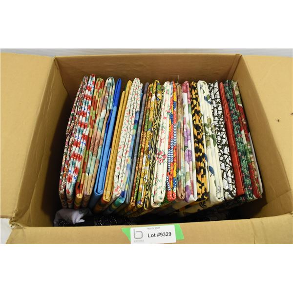 Box of Assorted Quilt Fabrics