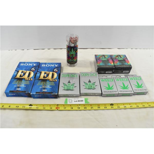 Weed Card Games, Dice, Blank VHS Tapes