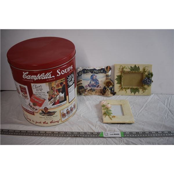 Large Campbell's Soup Tin with Picture Frames