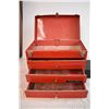 Image 2 : Small Red Metal Toolbox with Small Metal Box