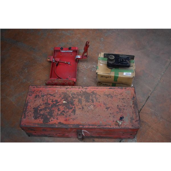 *Folding Metal Toolbox with Hinges and Cabinet Handles