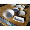 Image 2 : fireking milk glass, bowl, plates, misc