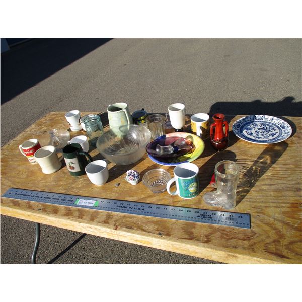 lot of glassware + misc