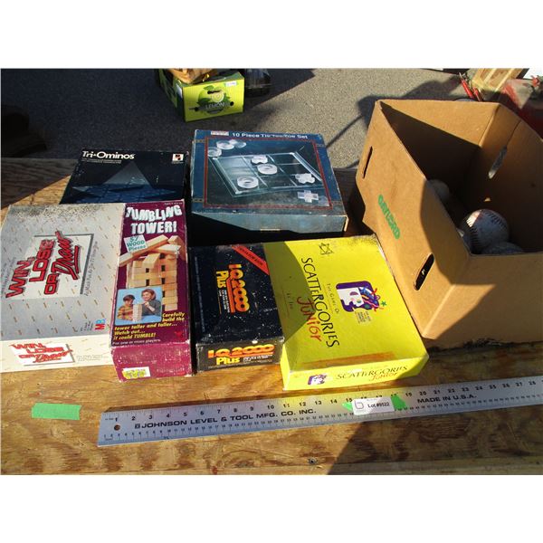 vintage games + baseballs