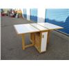 Image 4 : unique folding wooden table with 4 tuck-away wood chairs