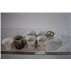 Image 1 : Set of (4) Mugs, Crystal Ashray and Creamer, Japan Duck Mug, and Milkglass Teacup