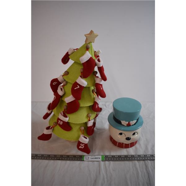 Christmas Advent Tree With Cookie Jar