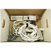 Image 2 : Box of Extension Cords & Surge Protectors