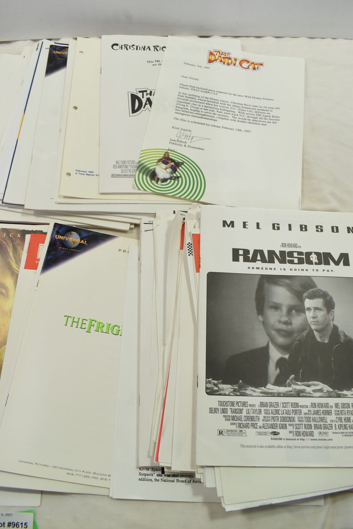 Assorted Movie Press Kits Booklets