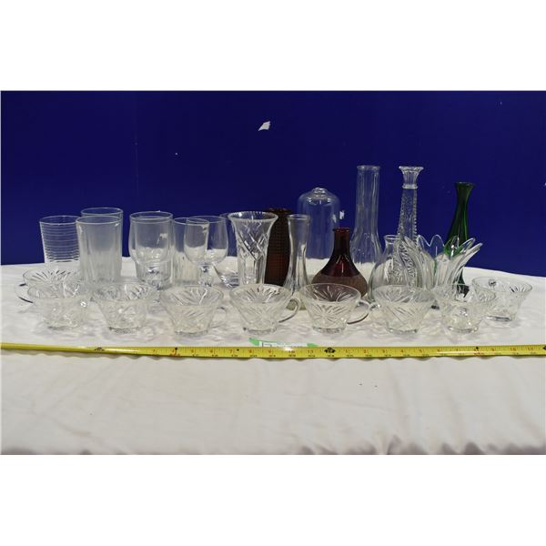 *Glasses & Vases w/ 9 Punch Bowl Cups