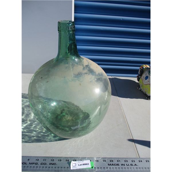 large bottle green tint 16" tall