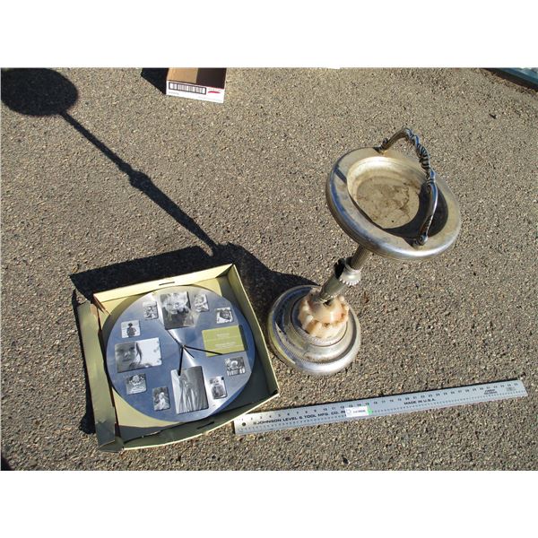 floor ashtray (has damage) clock