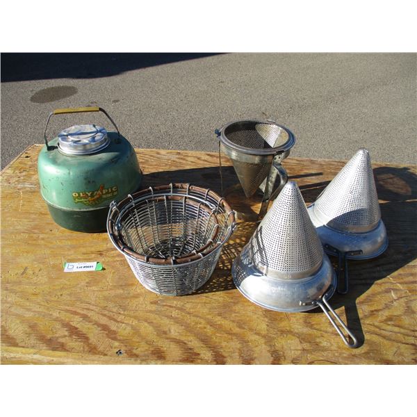 berry presses, thermos, basket