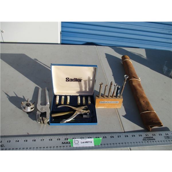 leather working tools + leather