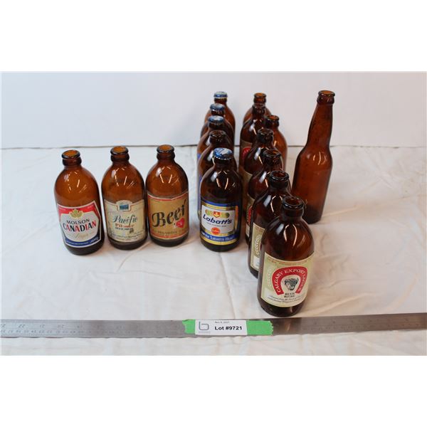 Vintage glass beer bottles